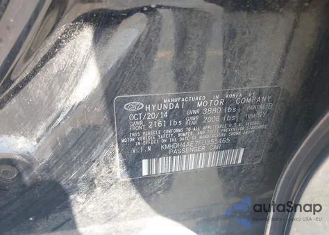 2015 Hyundai Elantra Se из США, поврежденный, VIN KMHDH4AE7FU355465